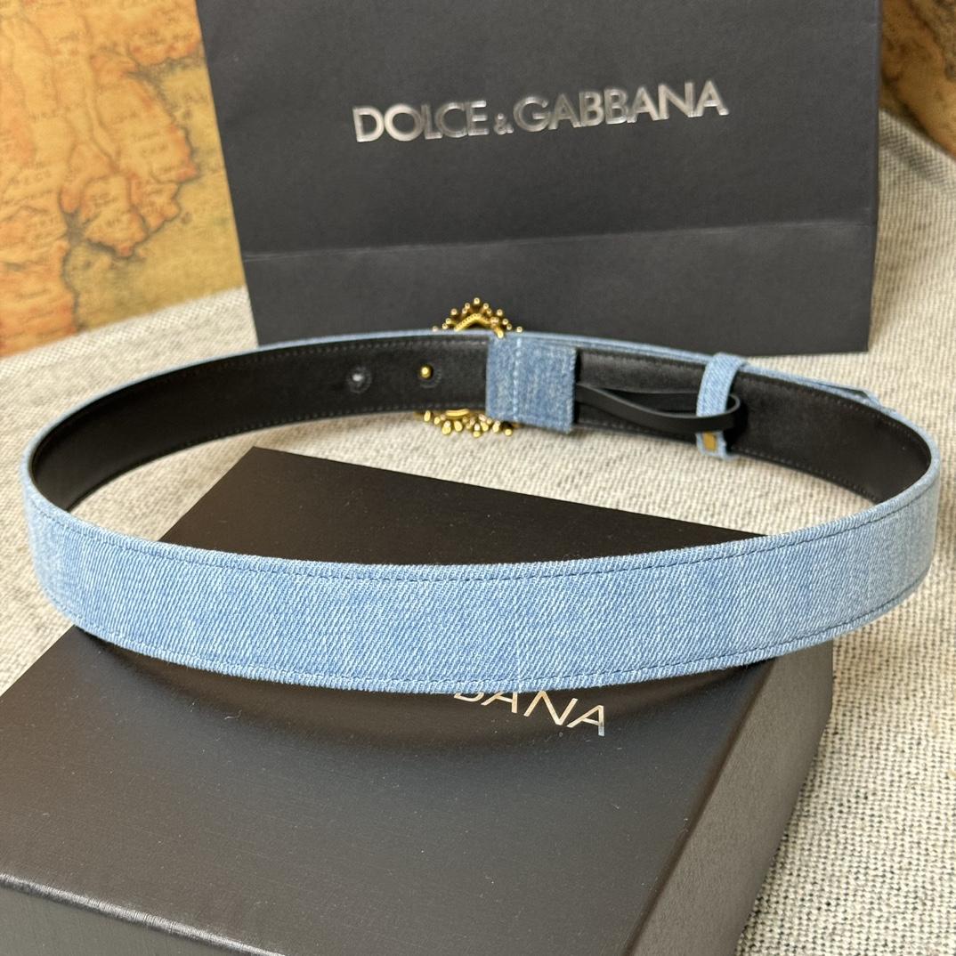 Dolce & Gabbana Devotion Denim Belt - 