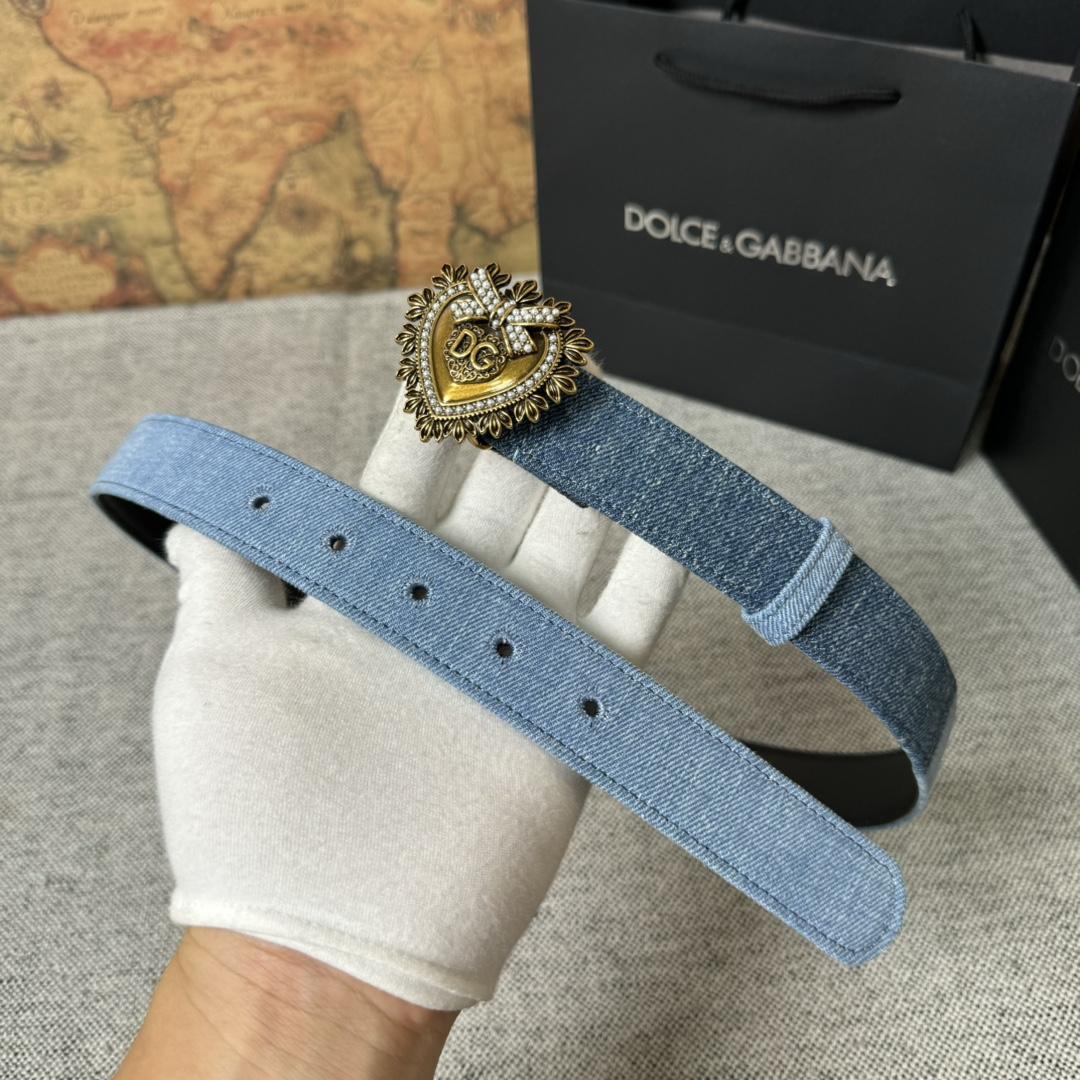 Dolce & Gabbana Devotion Denim Belt - 
