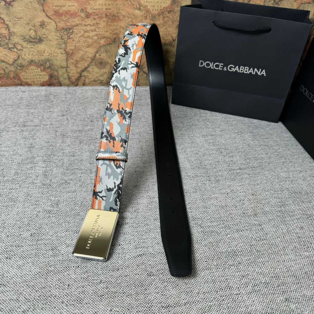 Dolce & Gabbana Camouflage-print Leather Belt - DesignerGu