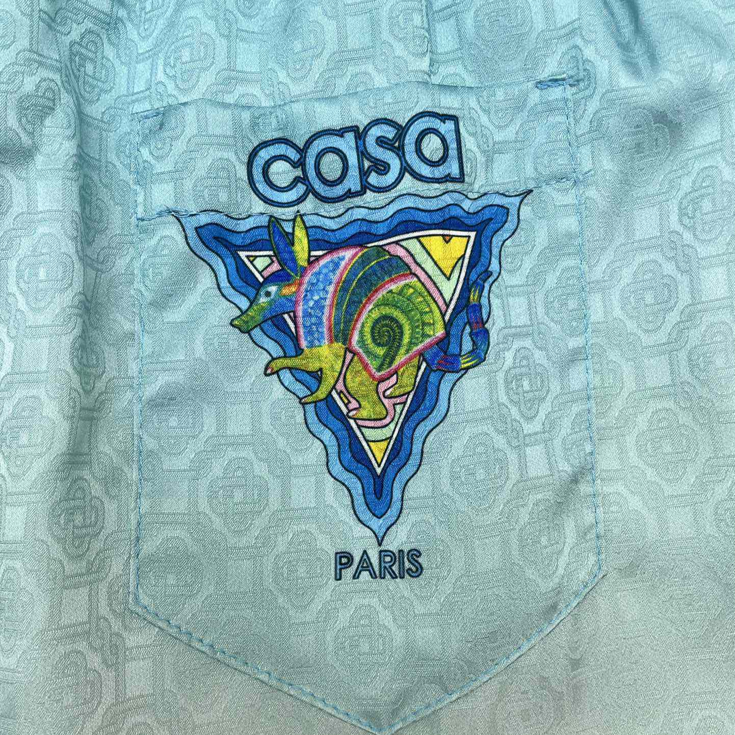 Casablanca Logo Drawstring Silk Shorts    C2003 - 