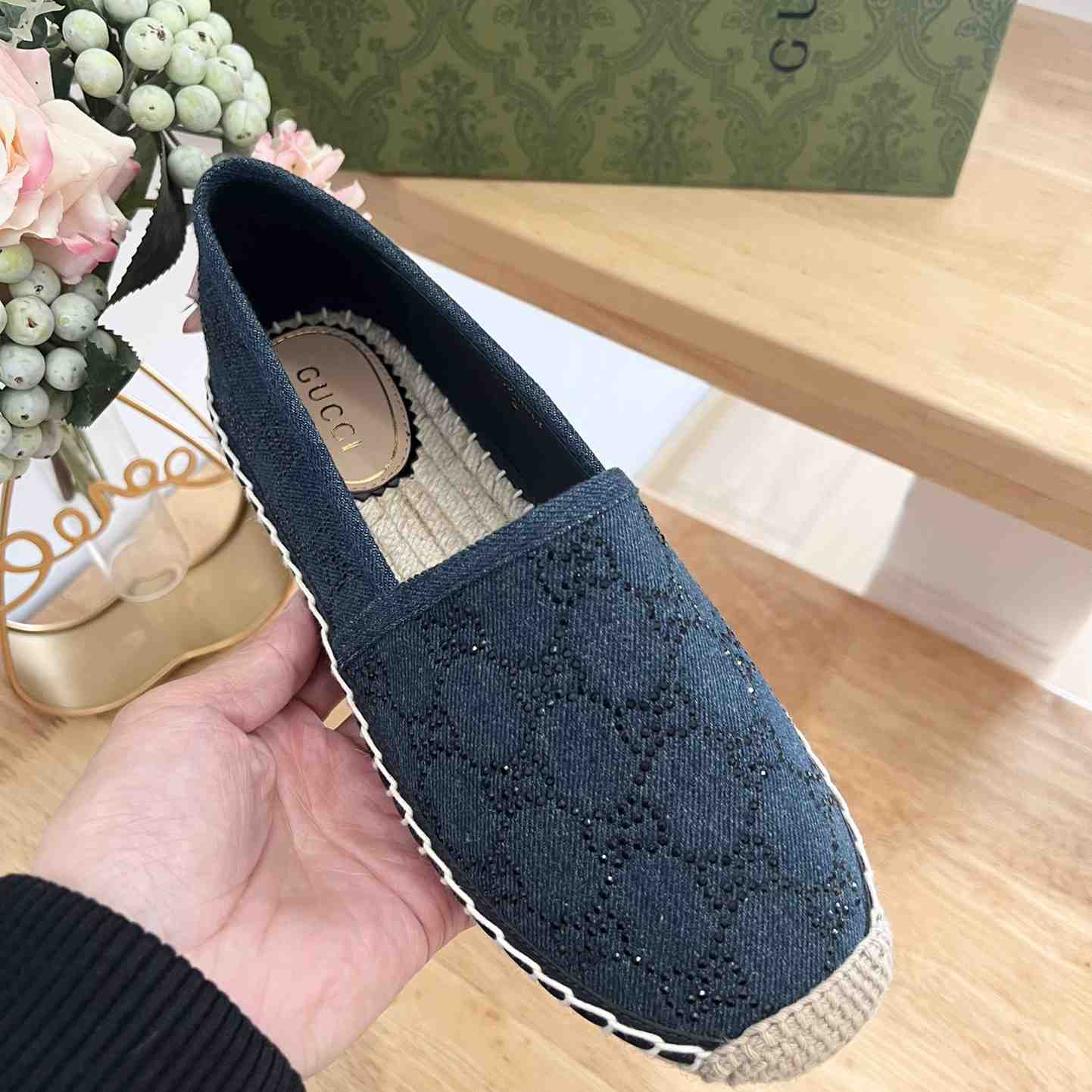 Gucci Women's Espadrille With GG Crystals - 