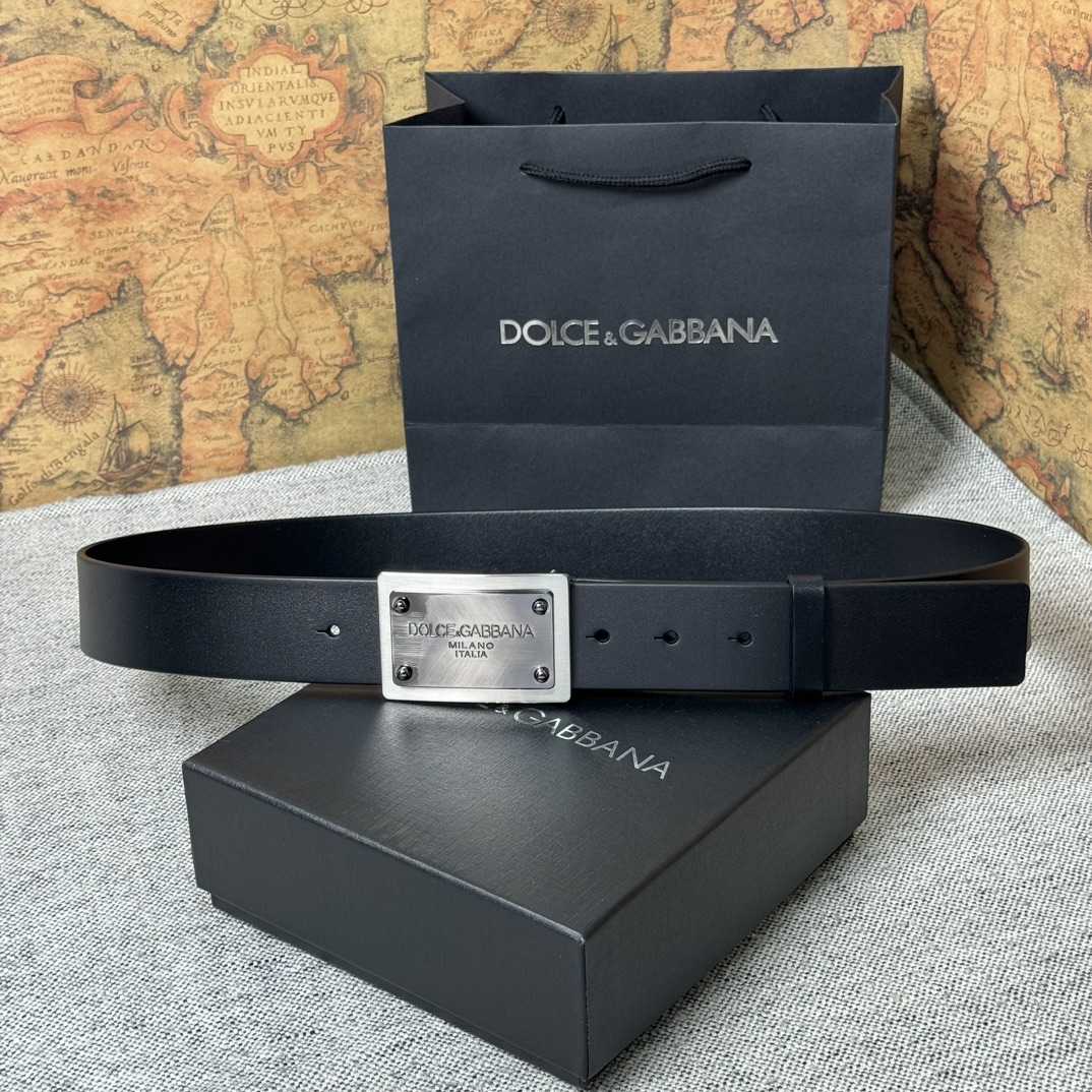Dolce & Gabbana Calfskin Belt With Branded Tag - 