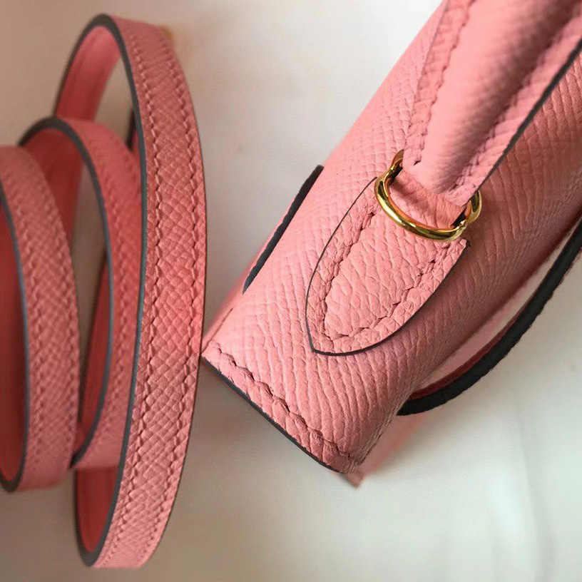 Hermes HM Kelly Mini 20 pink Epsom Gold Hardware （19-13-6.5cm） - 