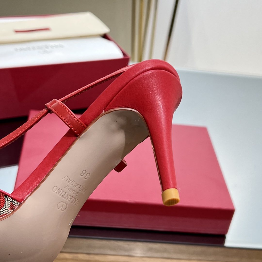 Valenti VLogo Signature Slingback Pump In Toile Iconographe 80mm - 