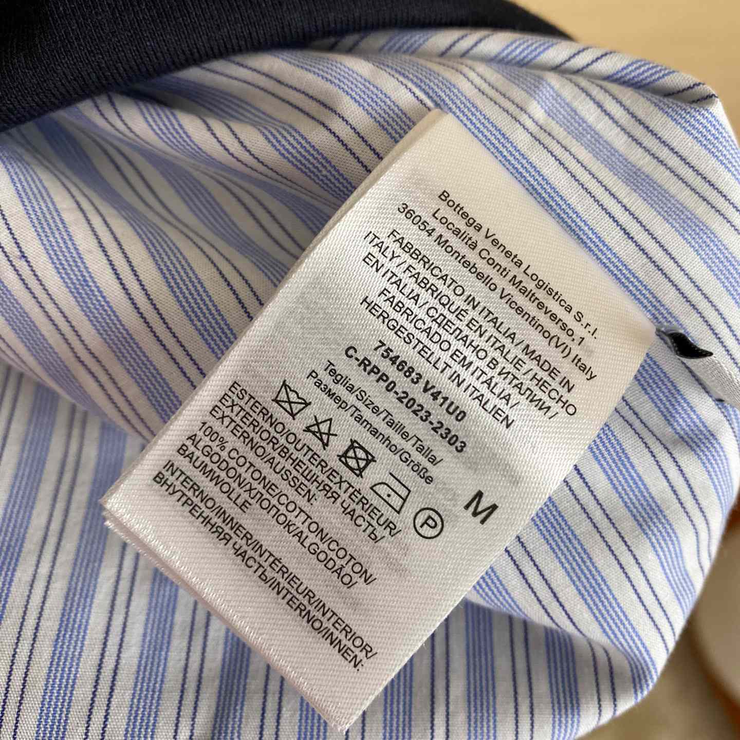 Bottega Veneta Double Layer Striped Cotton T-Shirt - DesignerGu