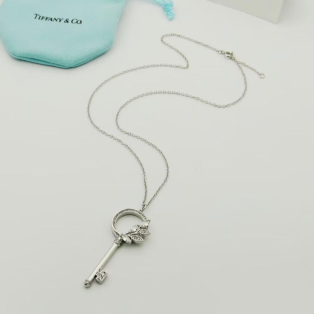 Tiffany & Co.  Diamond Vine Circle Key In Platinum - 