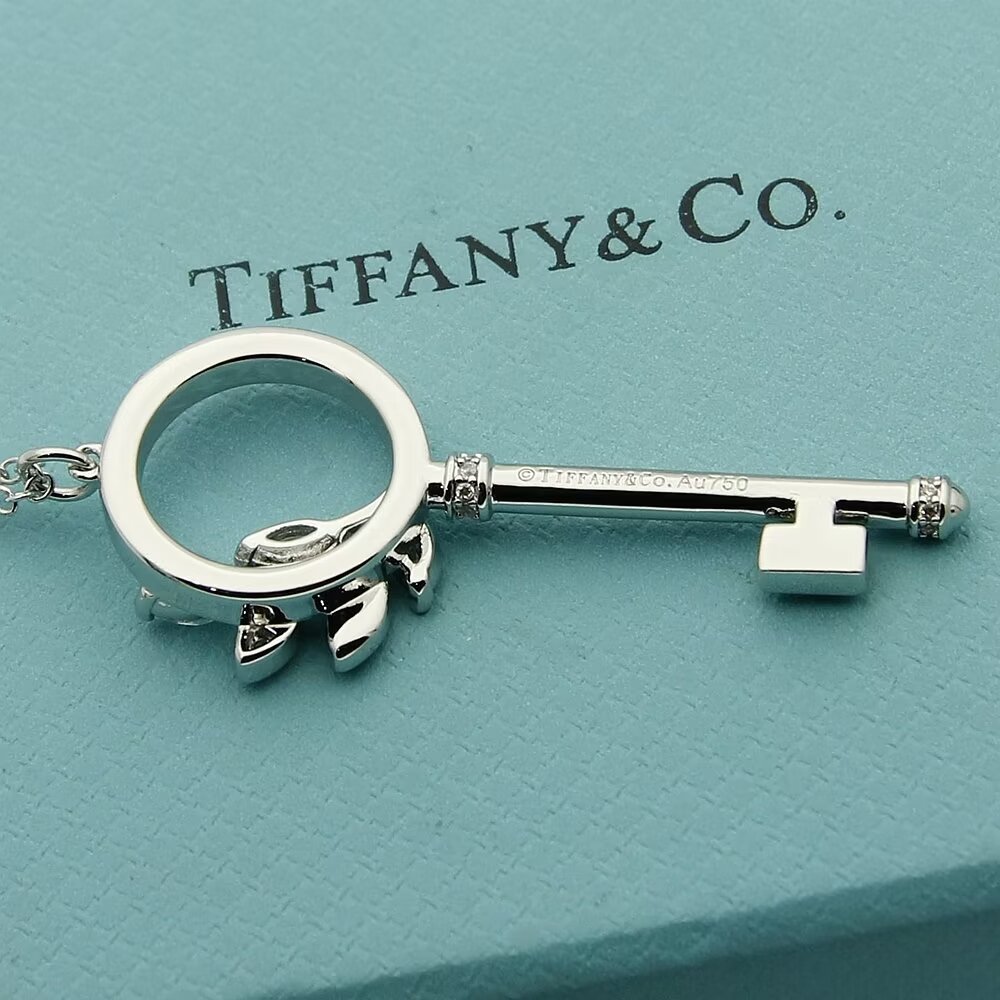Tiffany & Co.  Diamond Vine Circle Key In Platinum - 