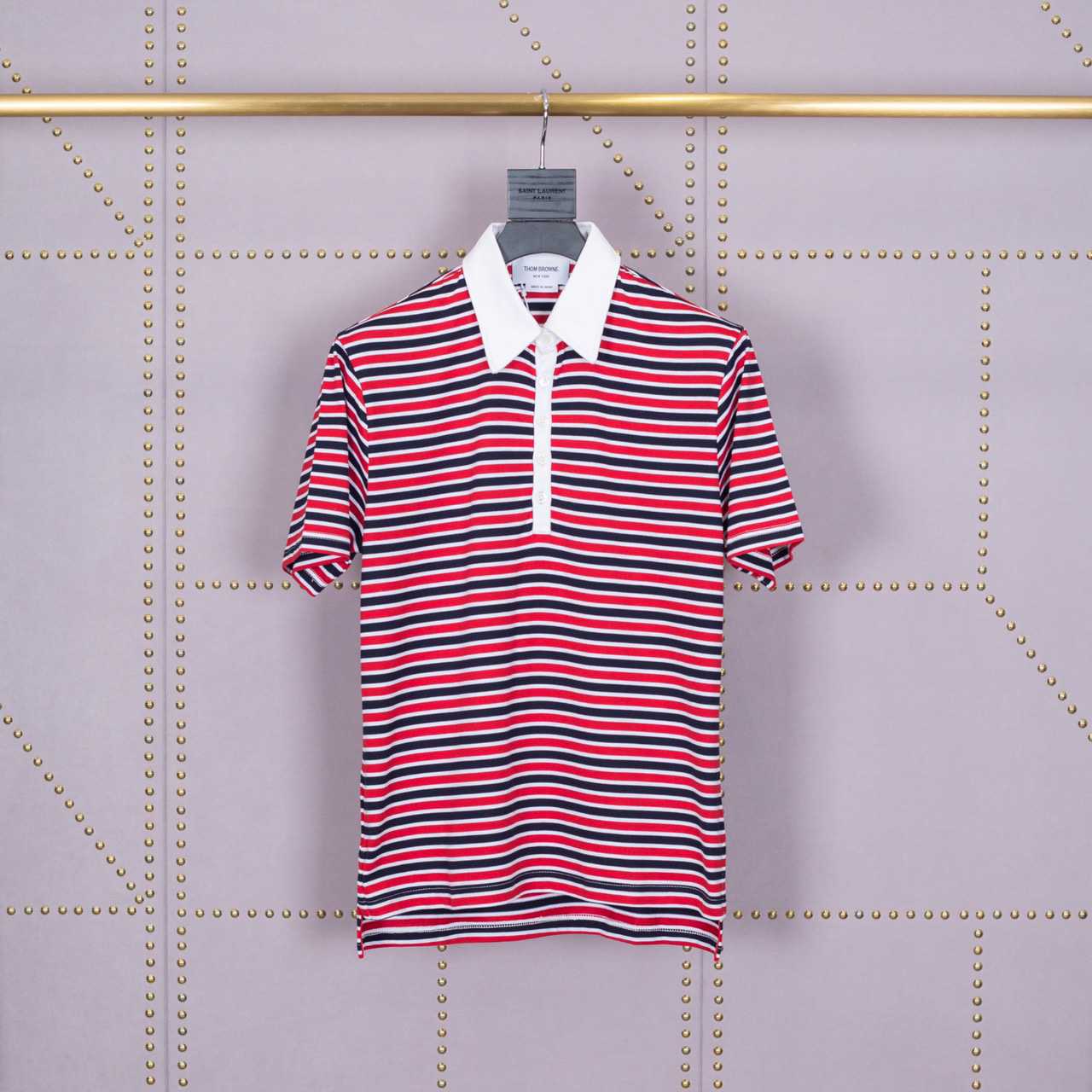 Thom Browne Striped Cotton-jersey Polo  1897 - DesignerGu