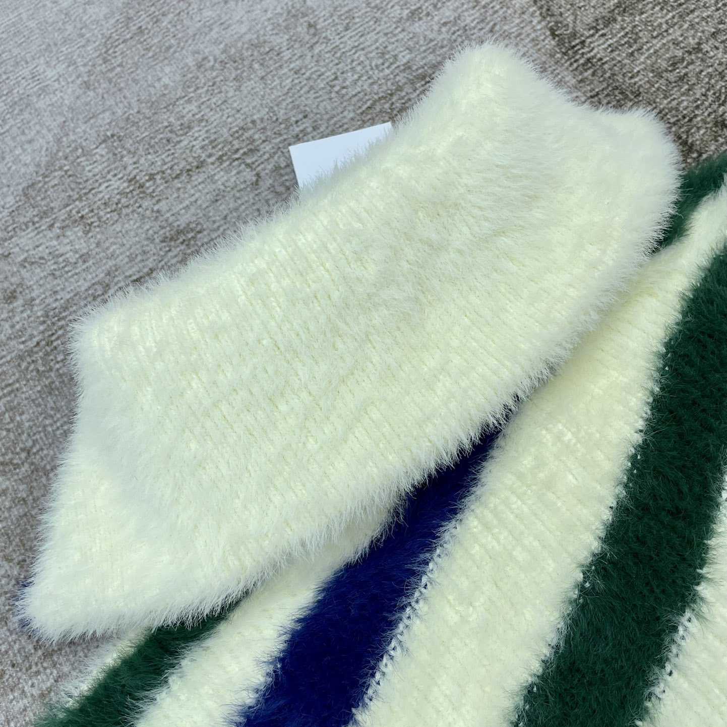 Casablanca  Furry Striped Zip Up Jumper - 