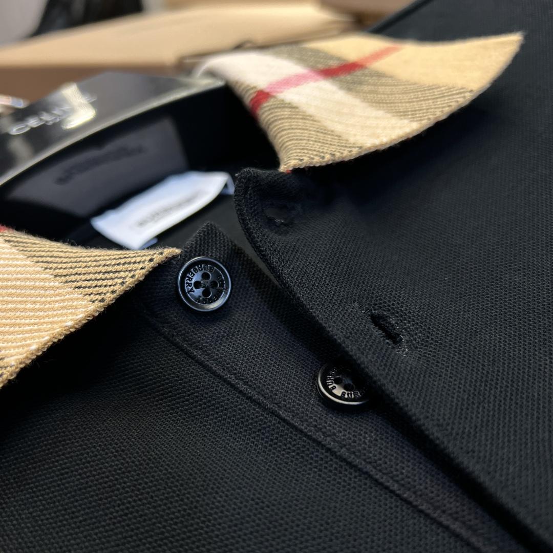 Burberry Check Collar Cotton Polo Shirt - 