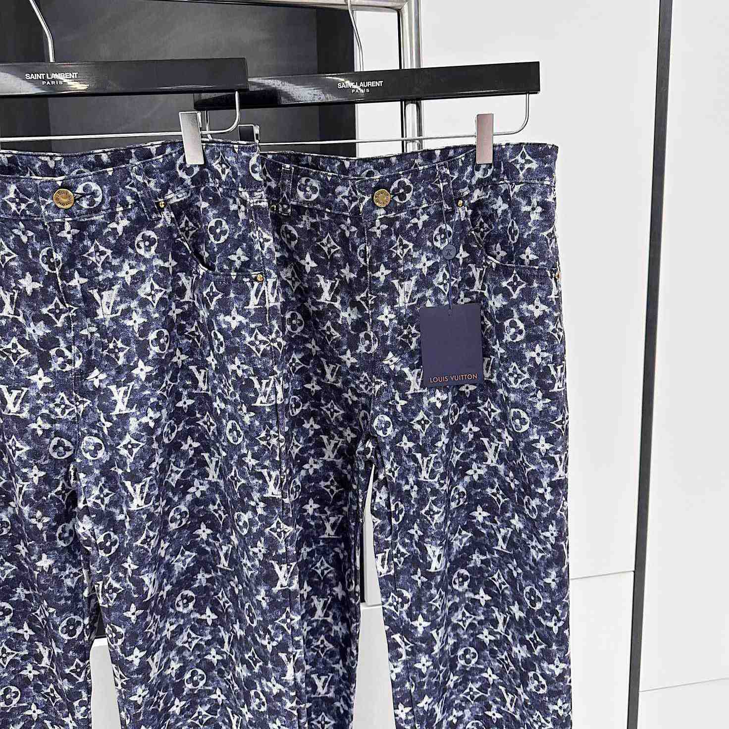 Louis Vuitton Monogram Printed Denim Jeans - DesignerGu