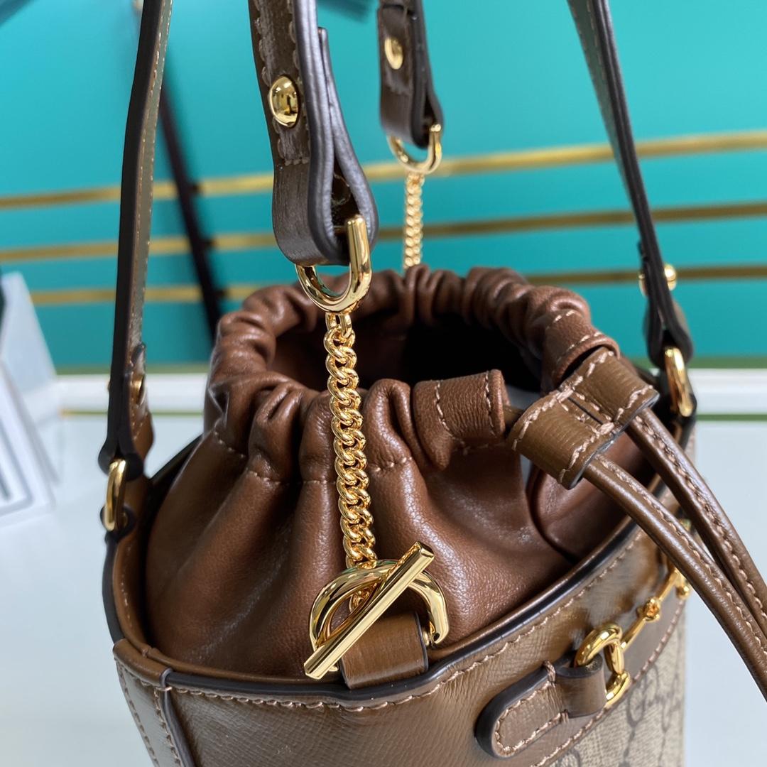 Gucci Horsebit 1955 Small Bucket Bag 'Beige'  (16-14-14cm) - 