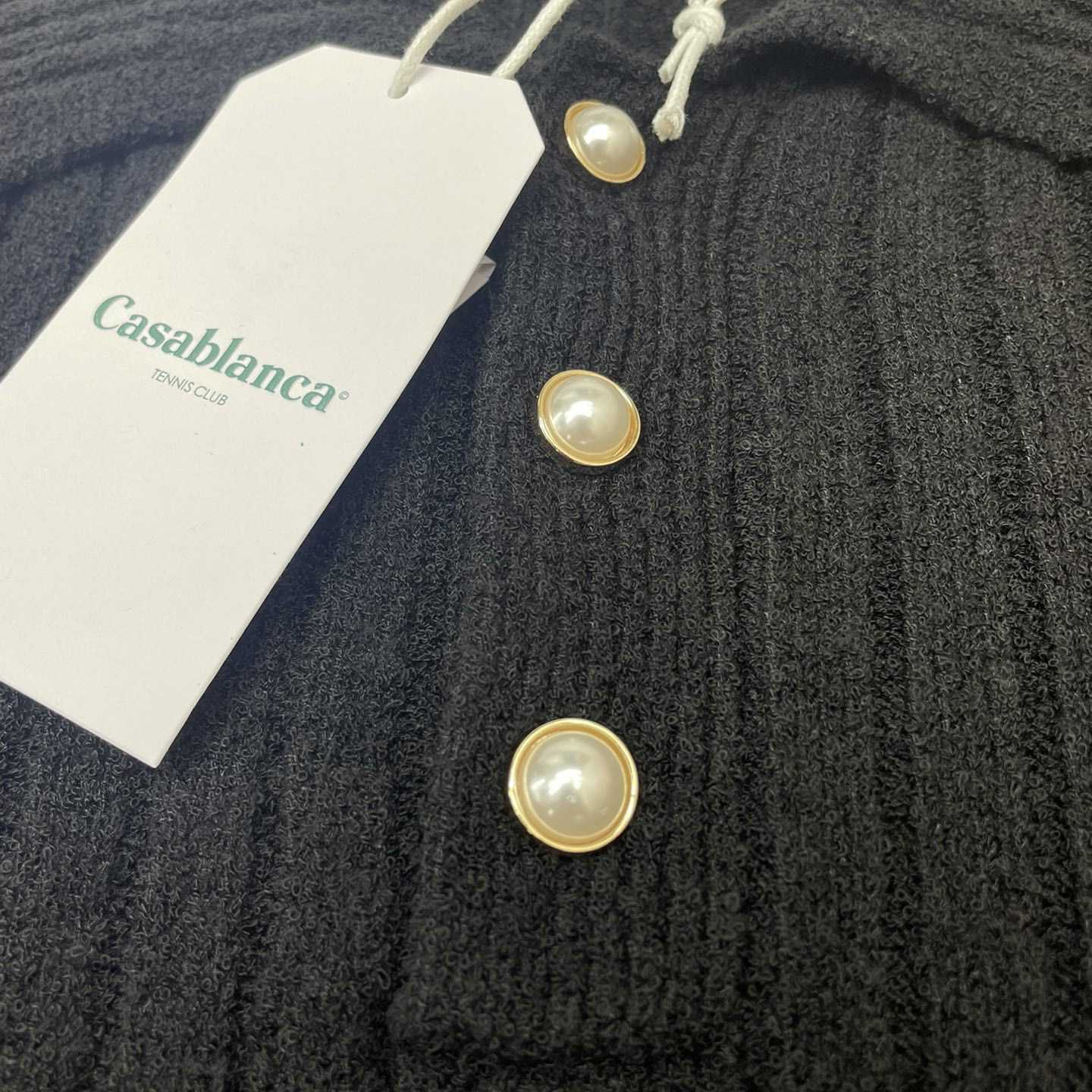 Casablanca  Ribbed Bouclé Cotton-Blend Polo Shirt   D0066 - 