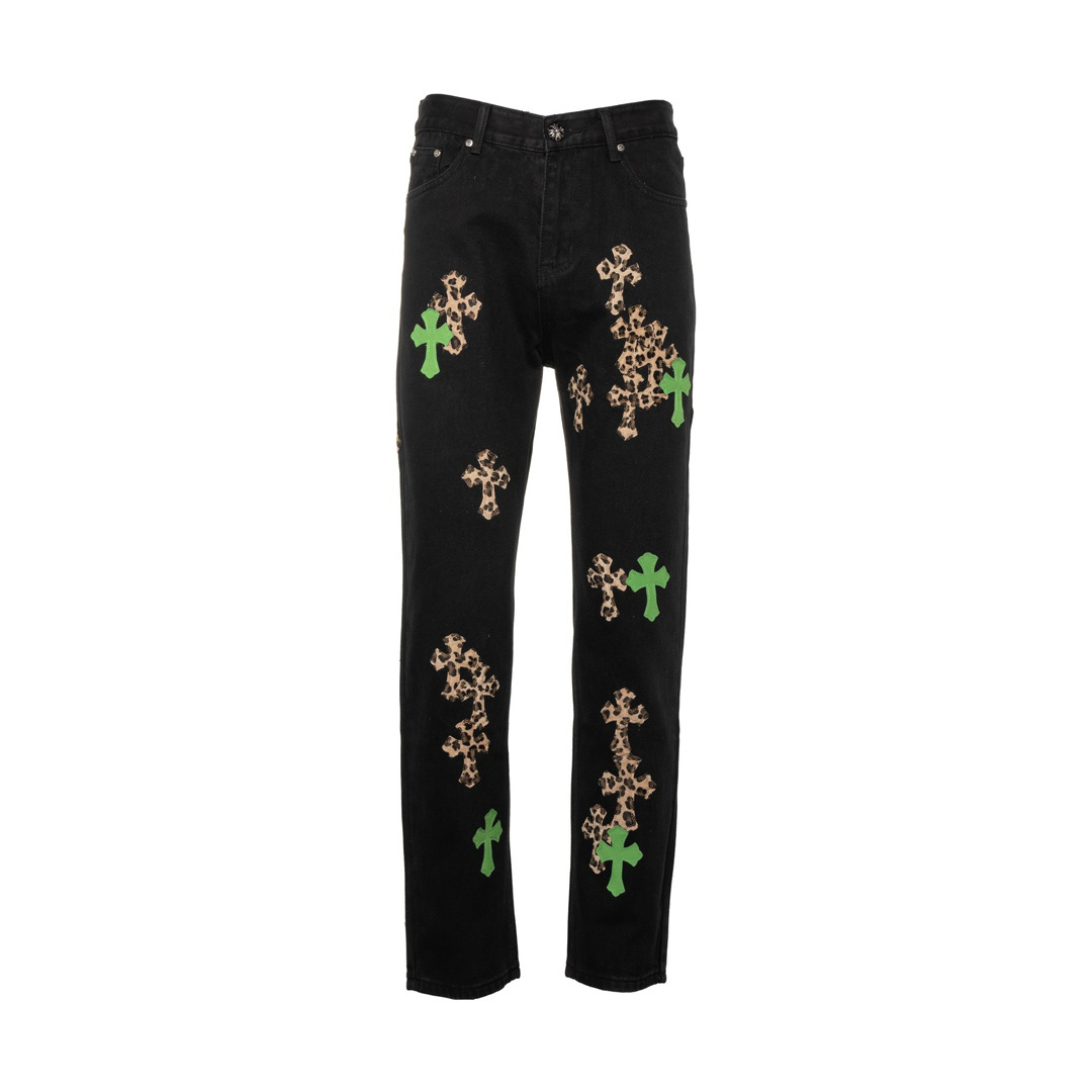 Chrome Heart Cross Patch Jeans - DesignerGu