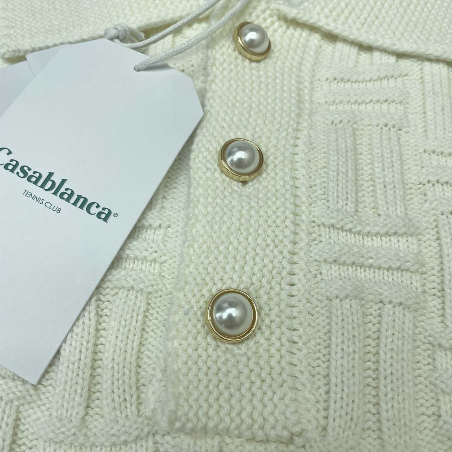 Casablanca Column Stitch Wool Knit Polo  D0064 - 