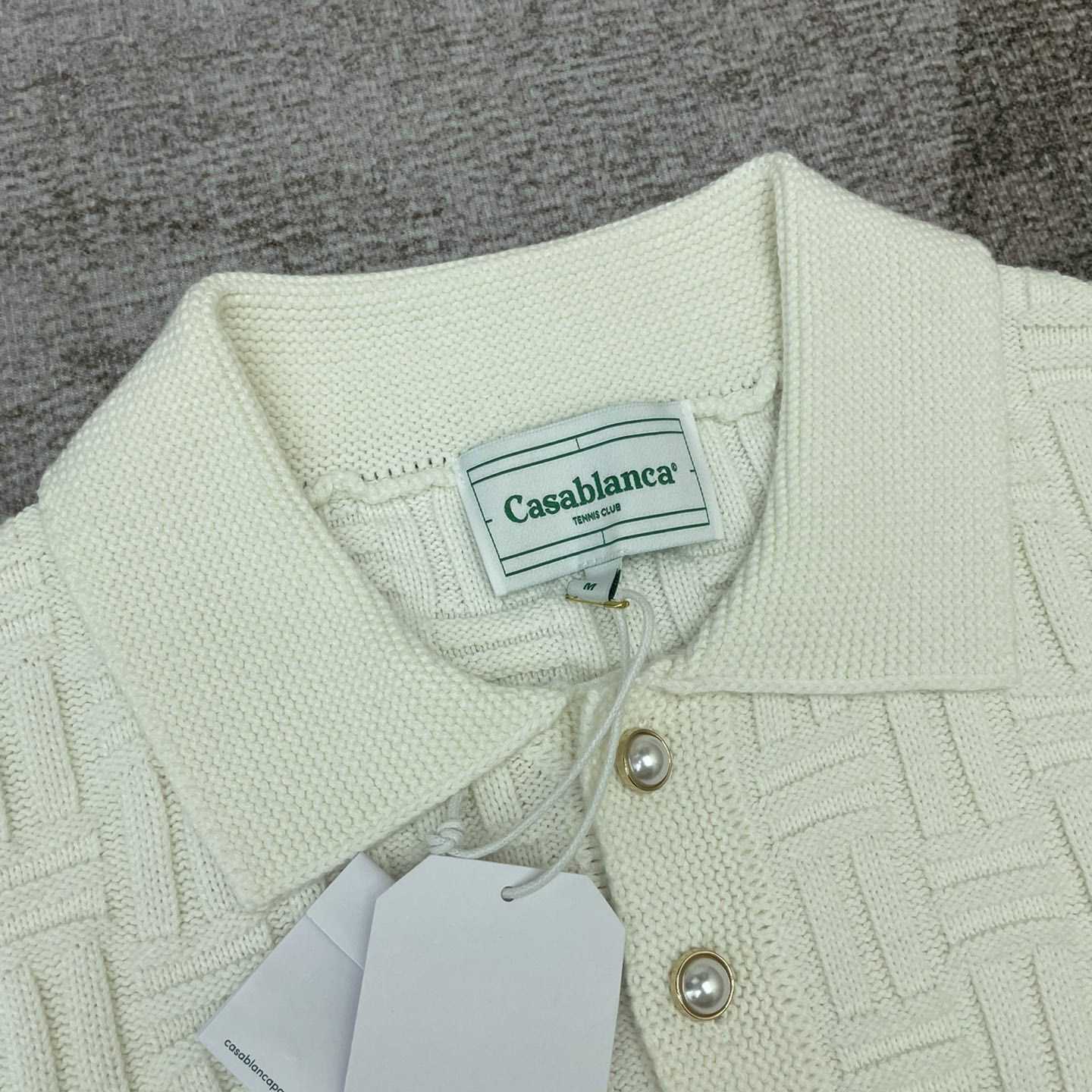 Casablanca Column Stitch Wool Knit Polo  D0064 - 