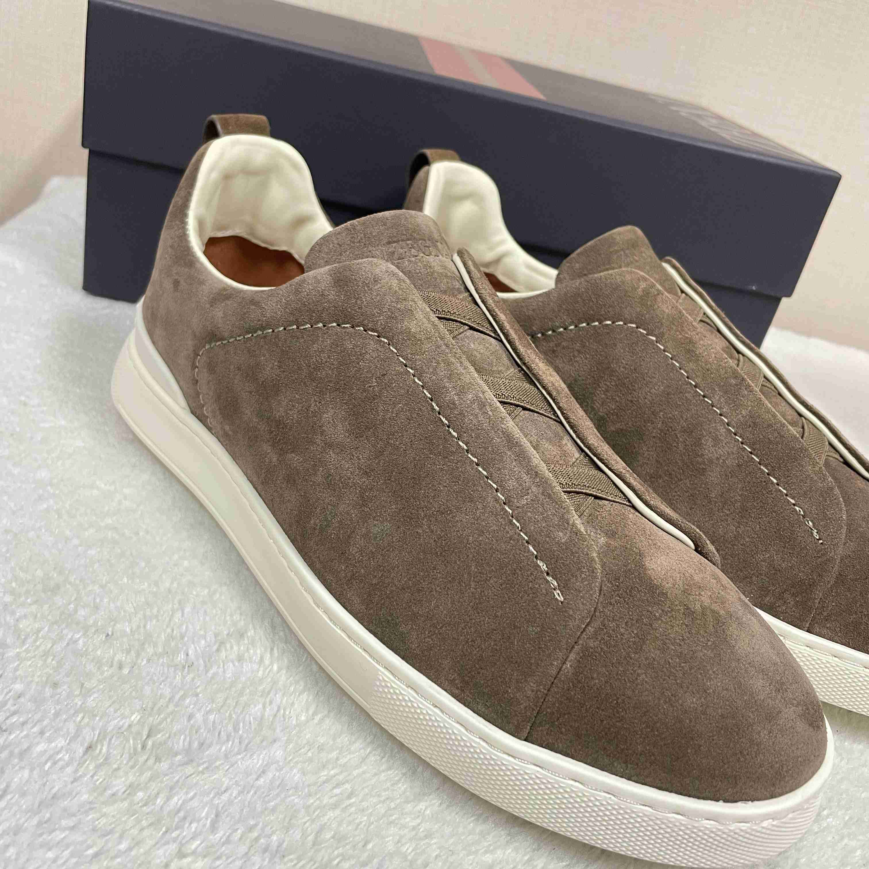 Zegna Suede Triple Stitch™ Sneakers - DesignerGu