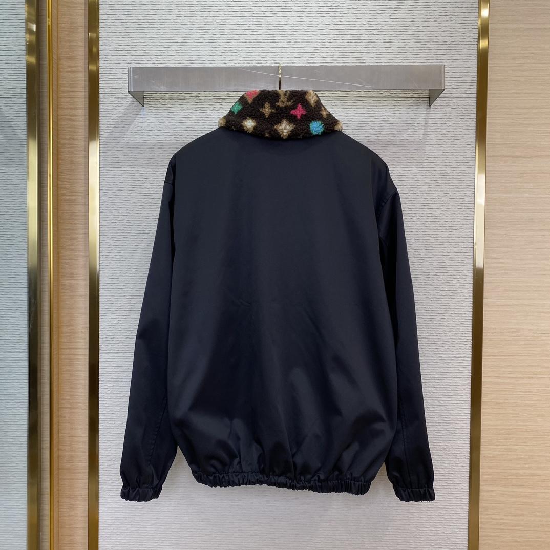 Louis Vuitton Cotton Aviator Jacket With Monogram Fleece Collar   - 