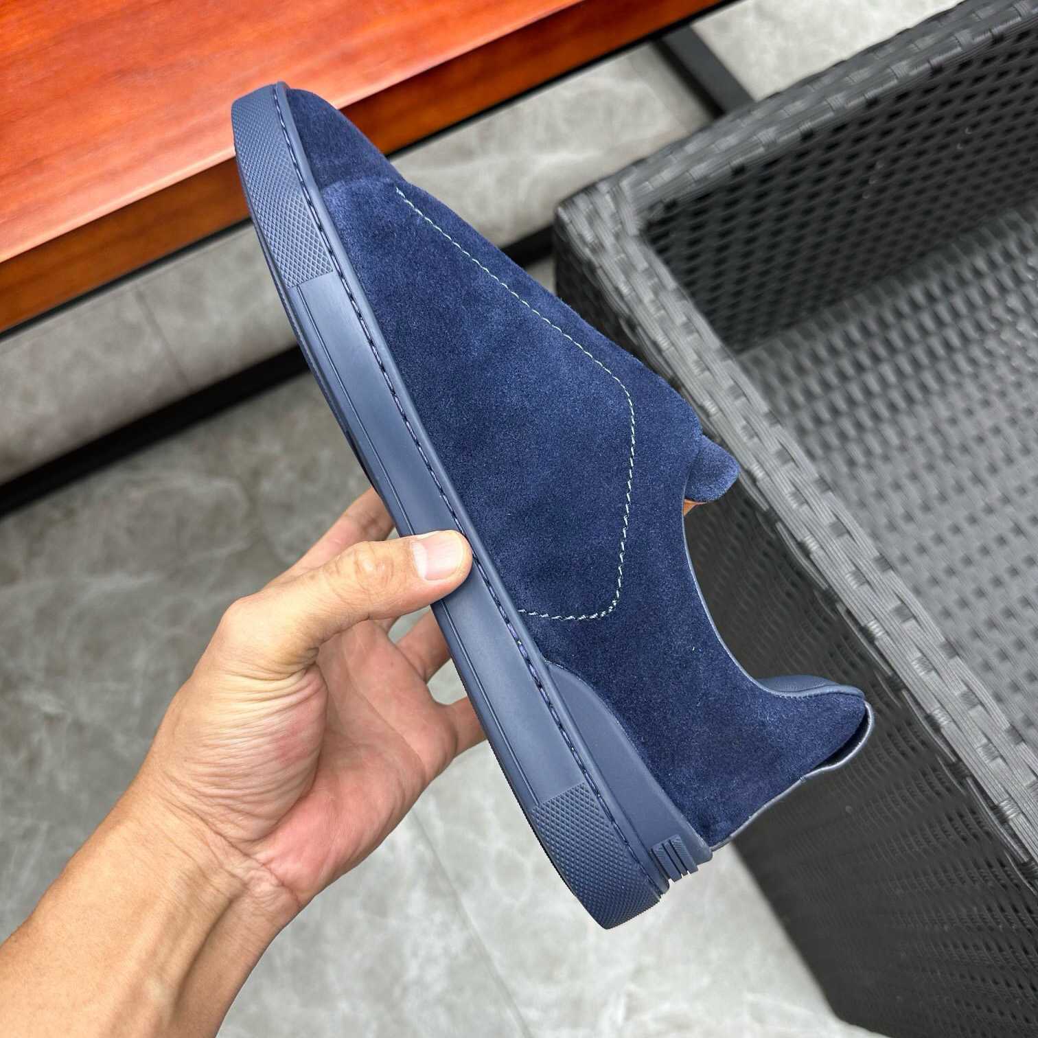 Zegna Suede Triple Stitch™ Sneakers - DesignerGu