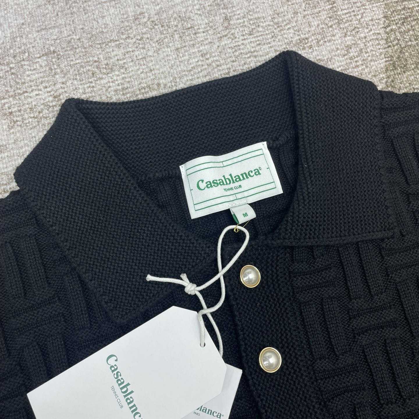Casablanca Column Stitch Wool Knit Polo  D0065 - 