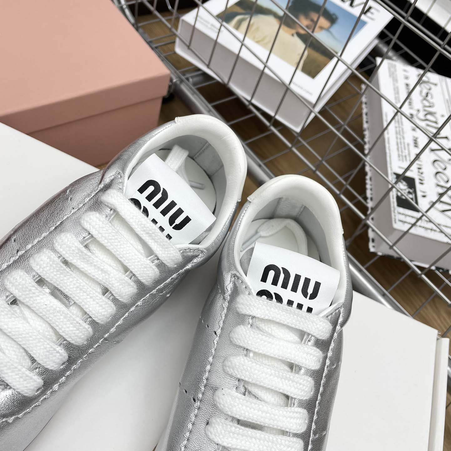 Miu Miu Plume Mordoré Calfskin Sneakers - 
