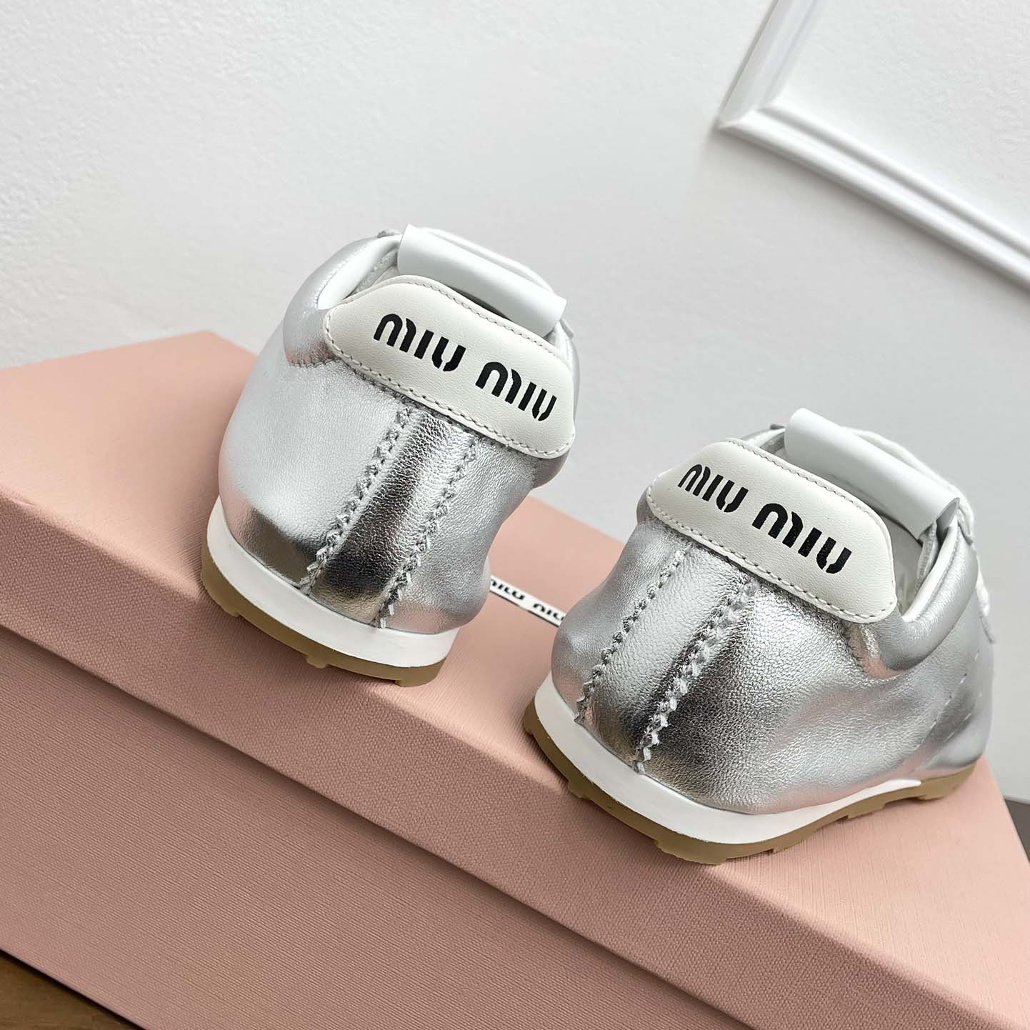 Miu Miu Plume Mordoré Calfskin Sneakers - 