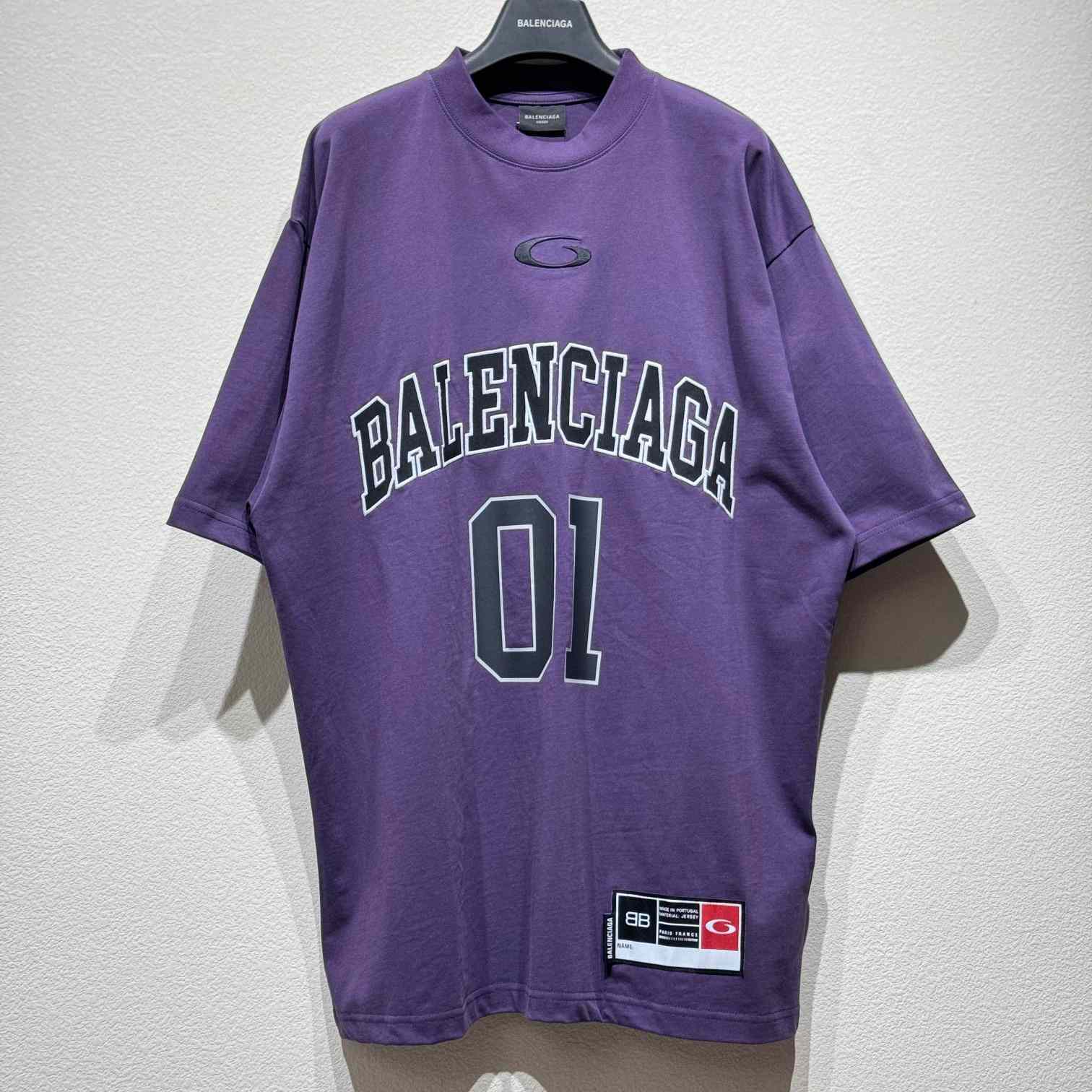 Balenciaga Basketball Series - Oversized T-Shirt In Deep Purple Vintage Jersey - DesignerGu