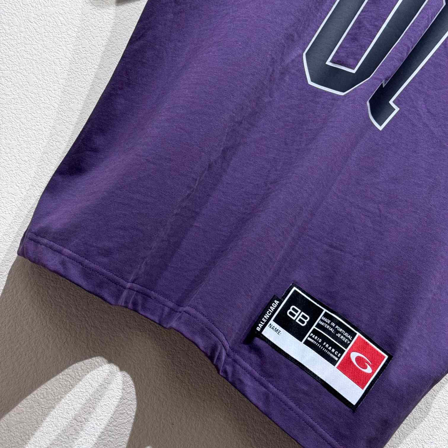Balenciaga Basketball Series - Oversized T-Shirt In Deep Purple Vintage Jersey - DesignerGu