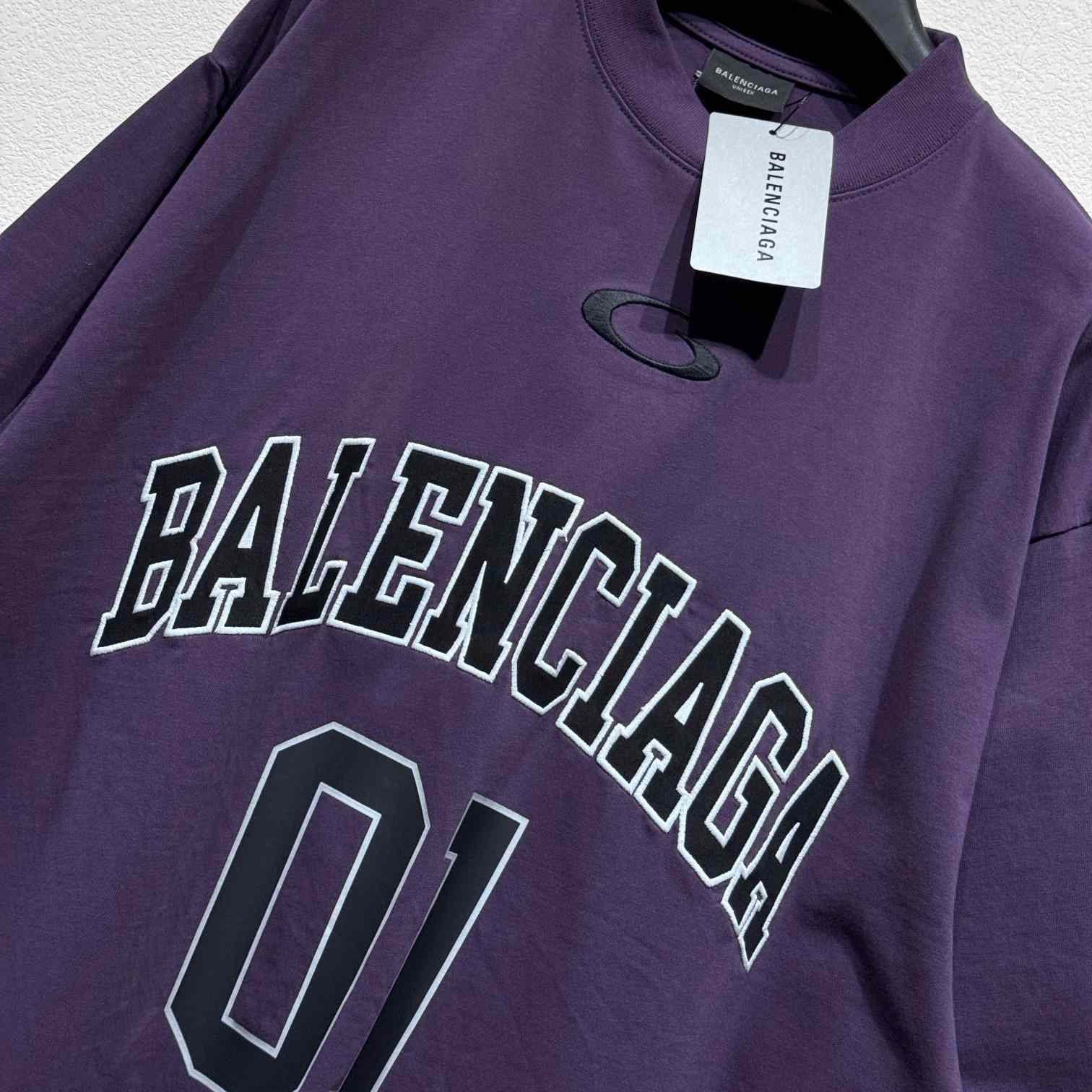 Balenciaga Basketball Series - Oversized T-Shirt In Deep Purple Vintage Jersey - DesignerGu