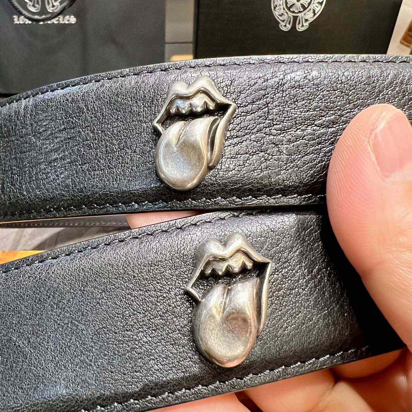 Chrome Hearts Rolling Stones Studded Belt & Buckle - 