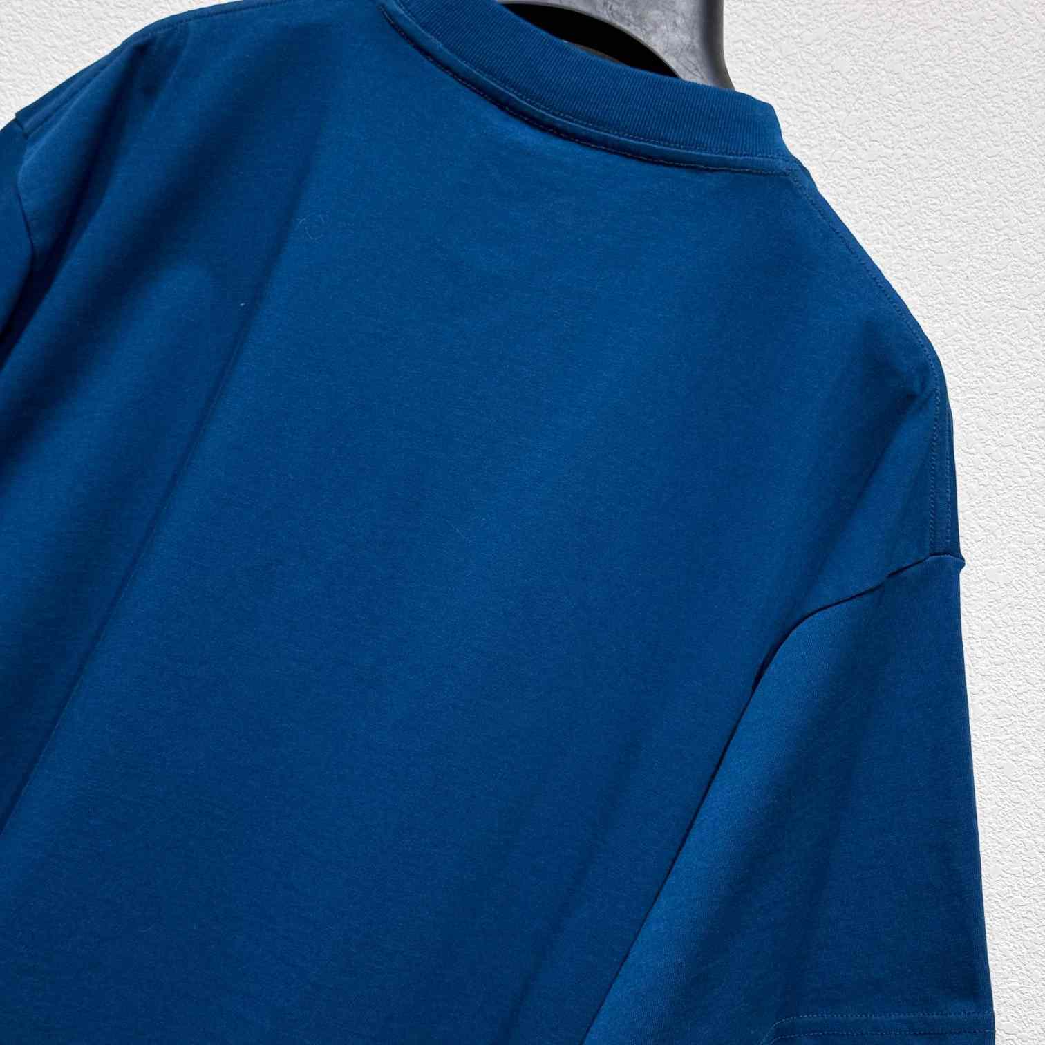 Balenciaga PP Krit Oversized T-Shirt In Dark Blue Dry Jersey - DesignerGu