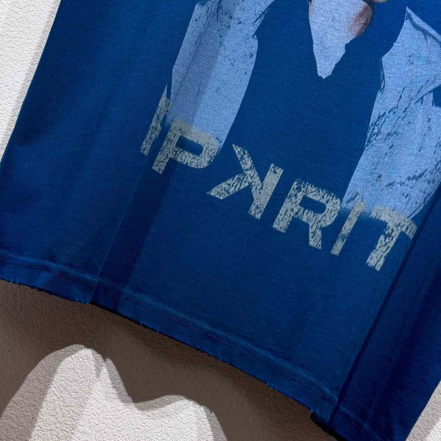 Balenciaga PP Krit Oversized T-Shirt In Dark Blue Dry Jersey - DesignerGu