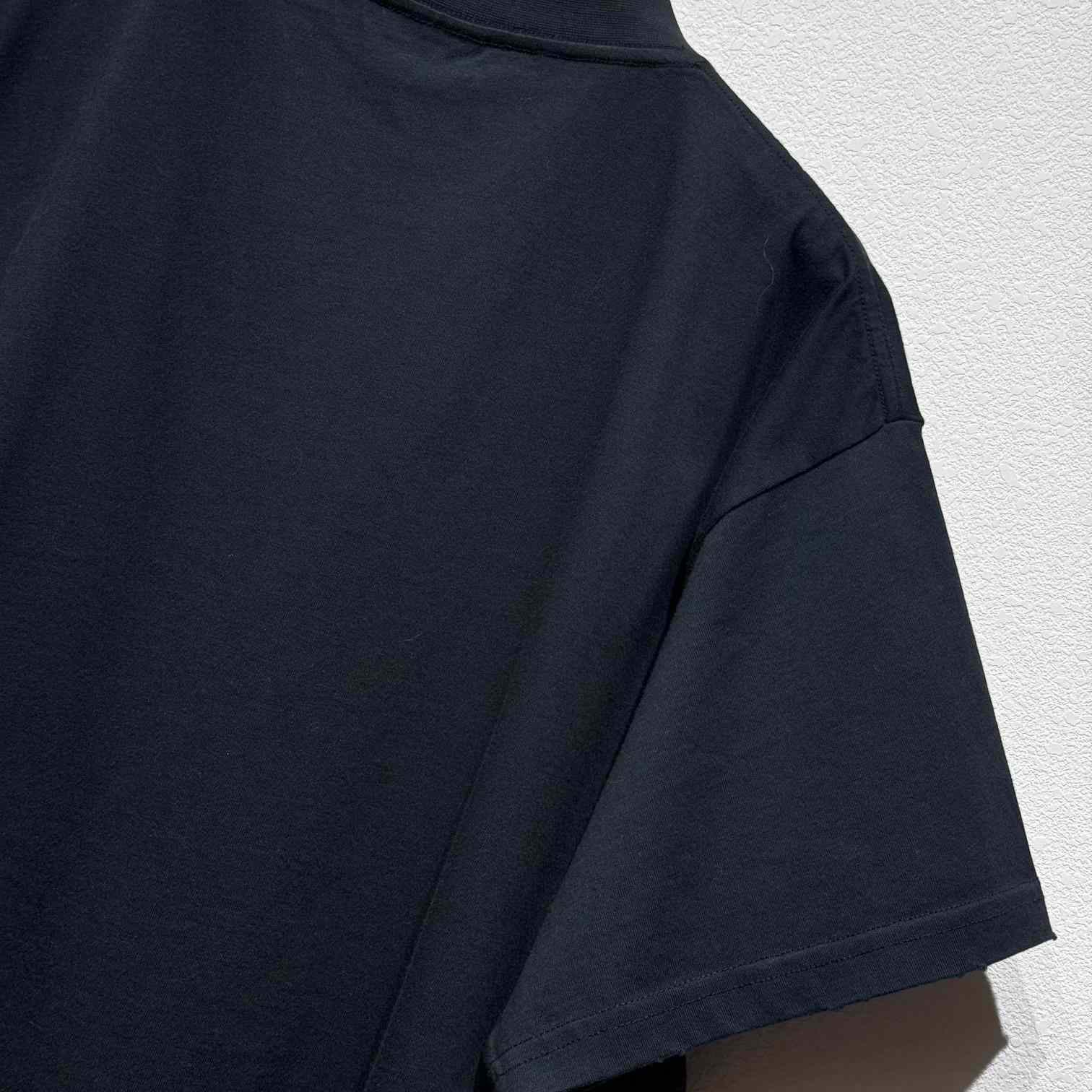Balenciaga Michelle Boxy T-Shirt In faded Washed Black Dry Jersey - DesignerGu