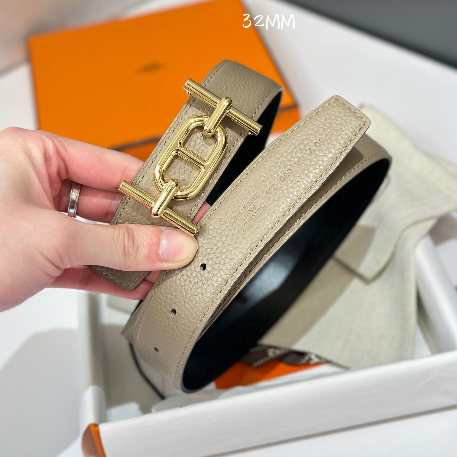 Hermes Ancre Buckle & Reversible Leather Strap 32mm - 