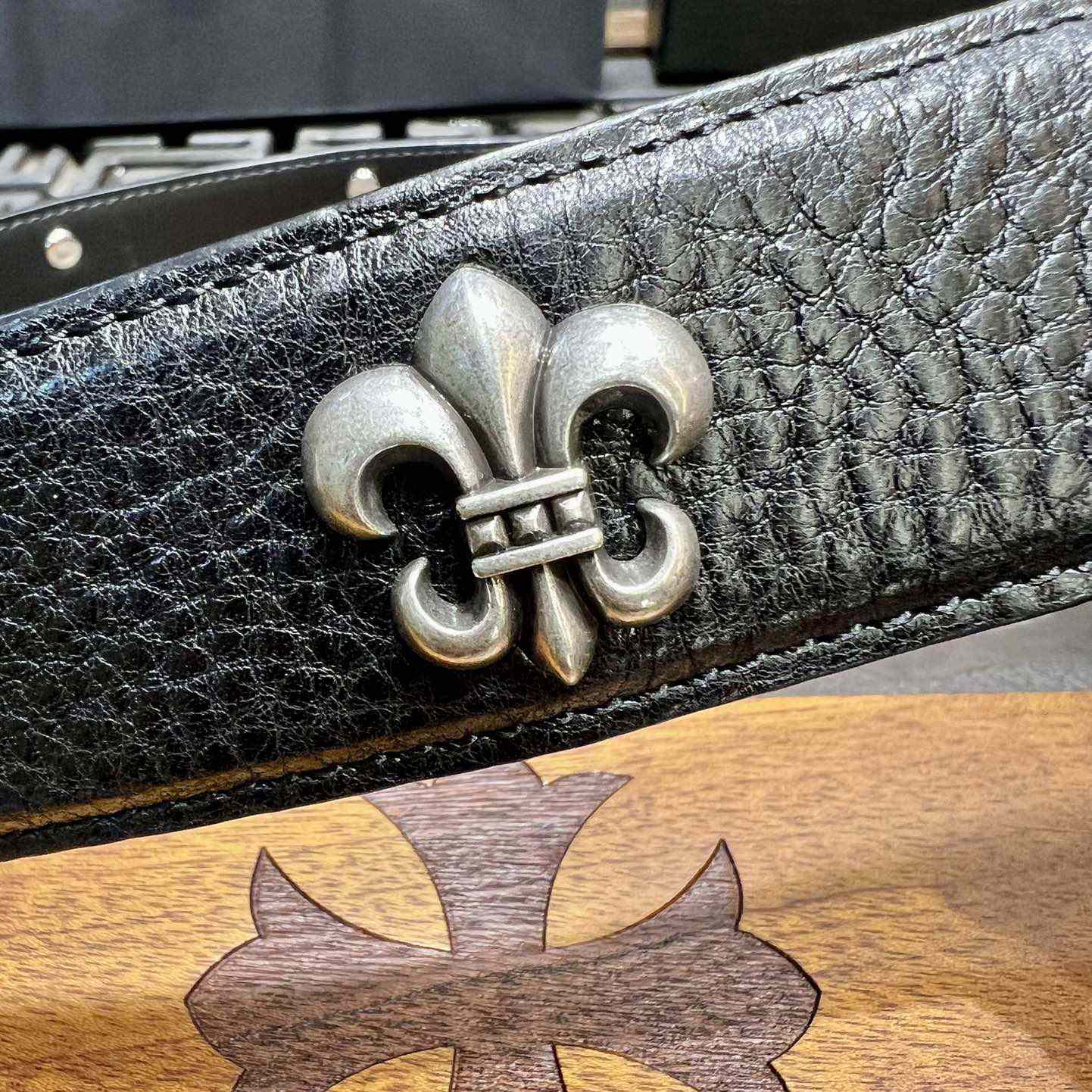 Chrome Hearts Retro Punk Rock Genuine Leather Belt   38MM - 