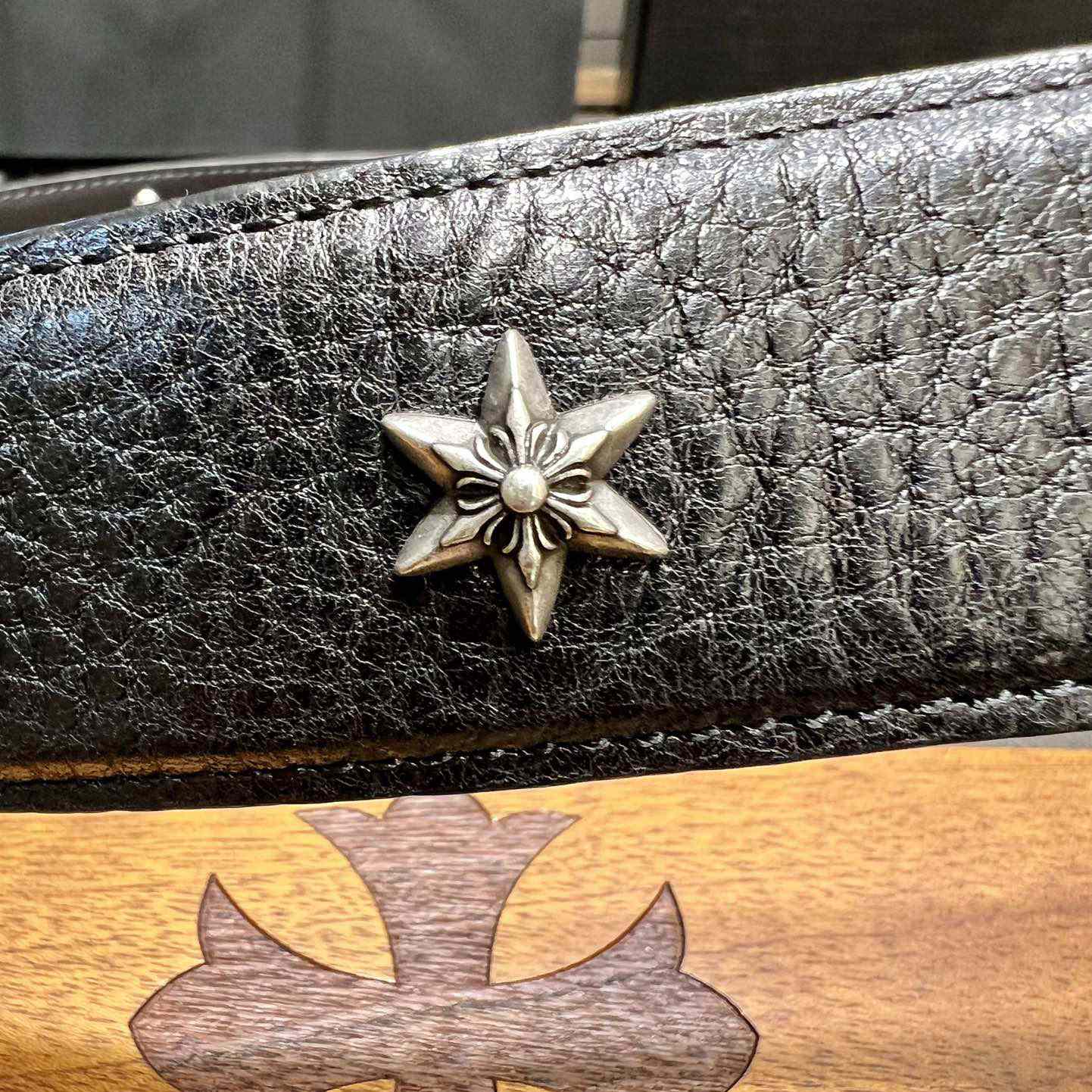 Chrome Hearts Retro Punk Rock Genuine Leather Belt   38MM - 