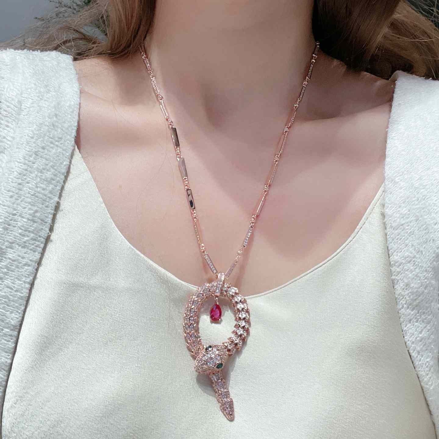 Bvlgari Diamond Snake Necklace - 