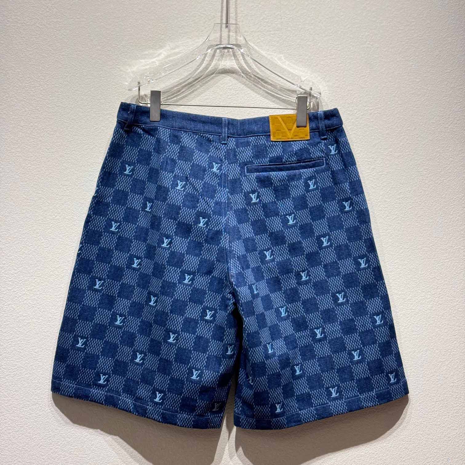 Louis Vuitton Embroidered Damier Denim Shorts  1AFVO5 - 