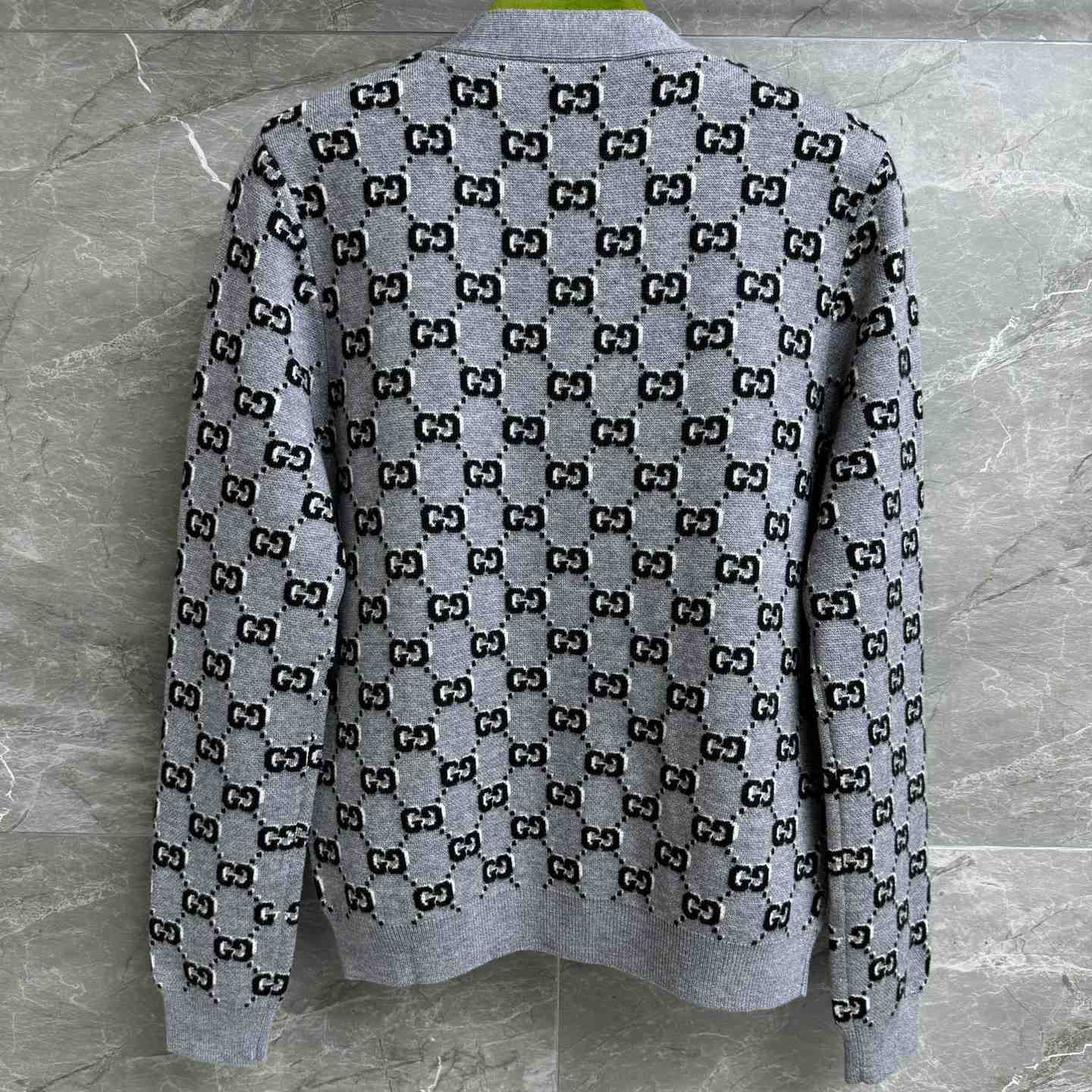 Gucci Wool Jacquard Cardigan With GG Shadow - 