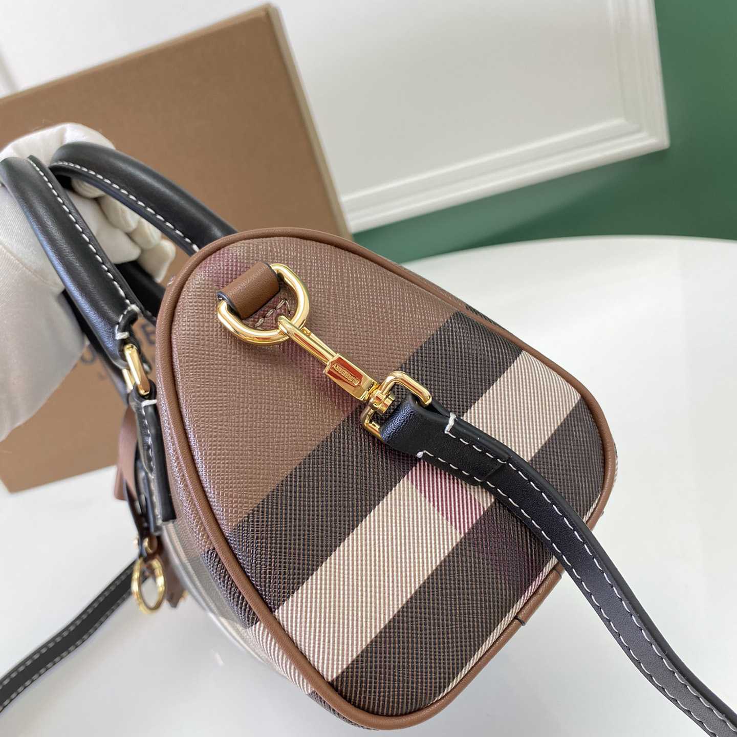 Burberry Mini Check Bowling Bag - 