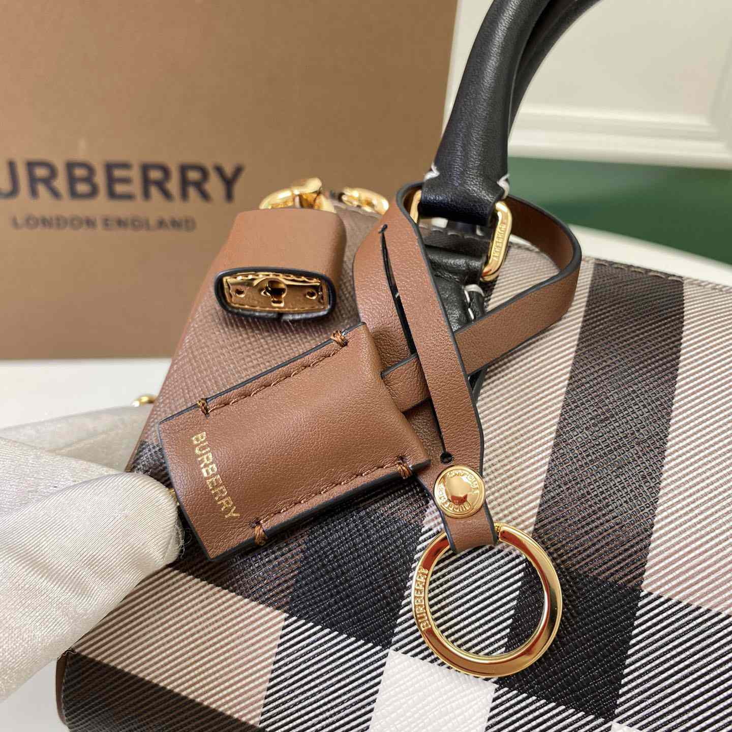 Burberry Mini Check Bowling Bag - 