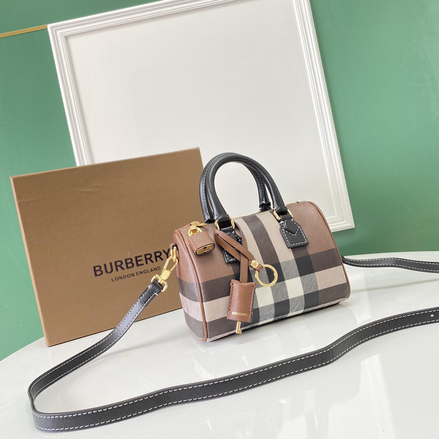 Burberry Mini Check Bowling Bag - 