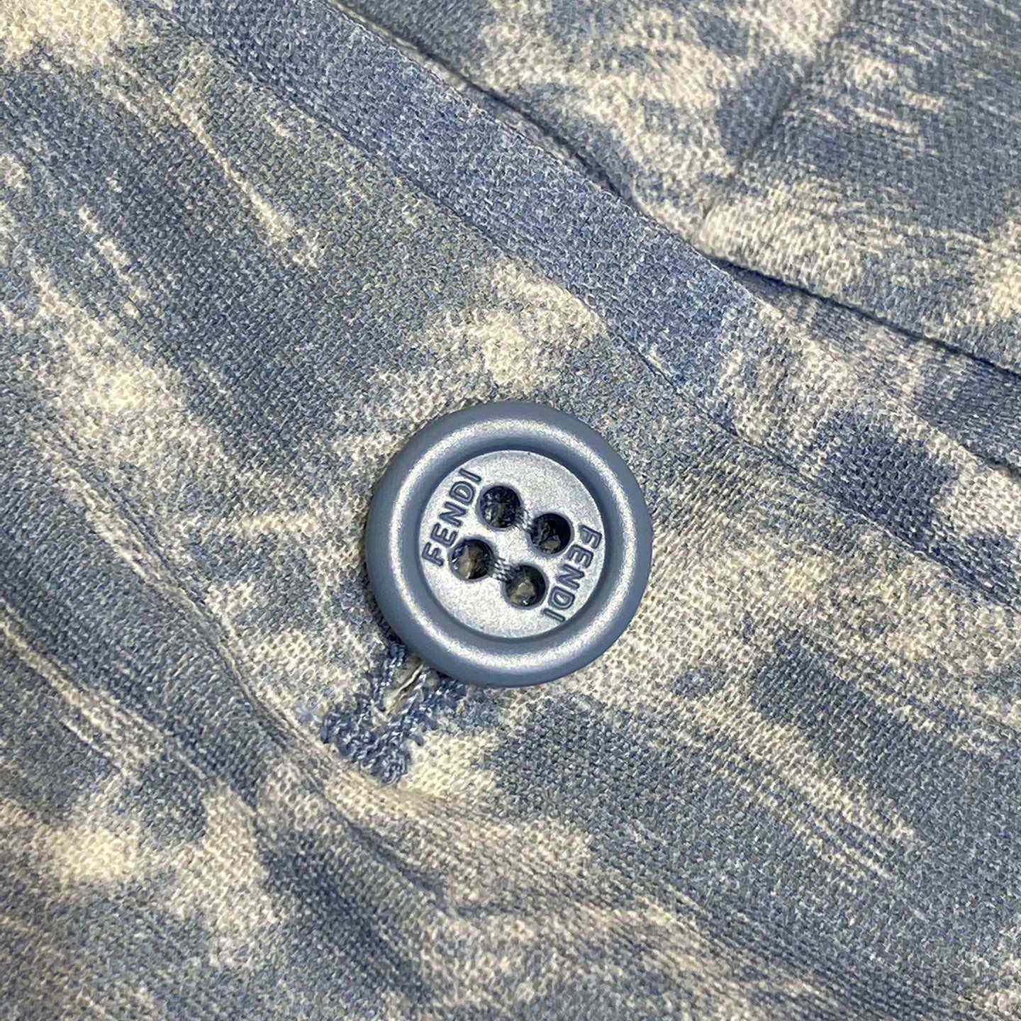 Fendi Blue FF Linen Shorts - 