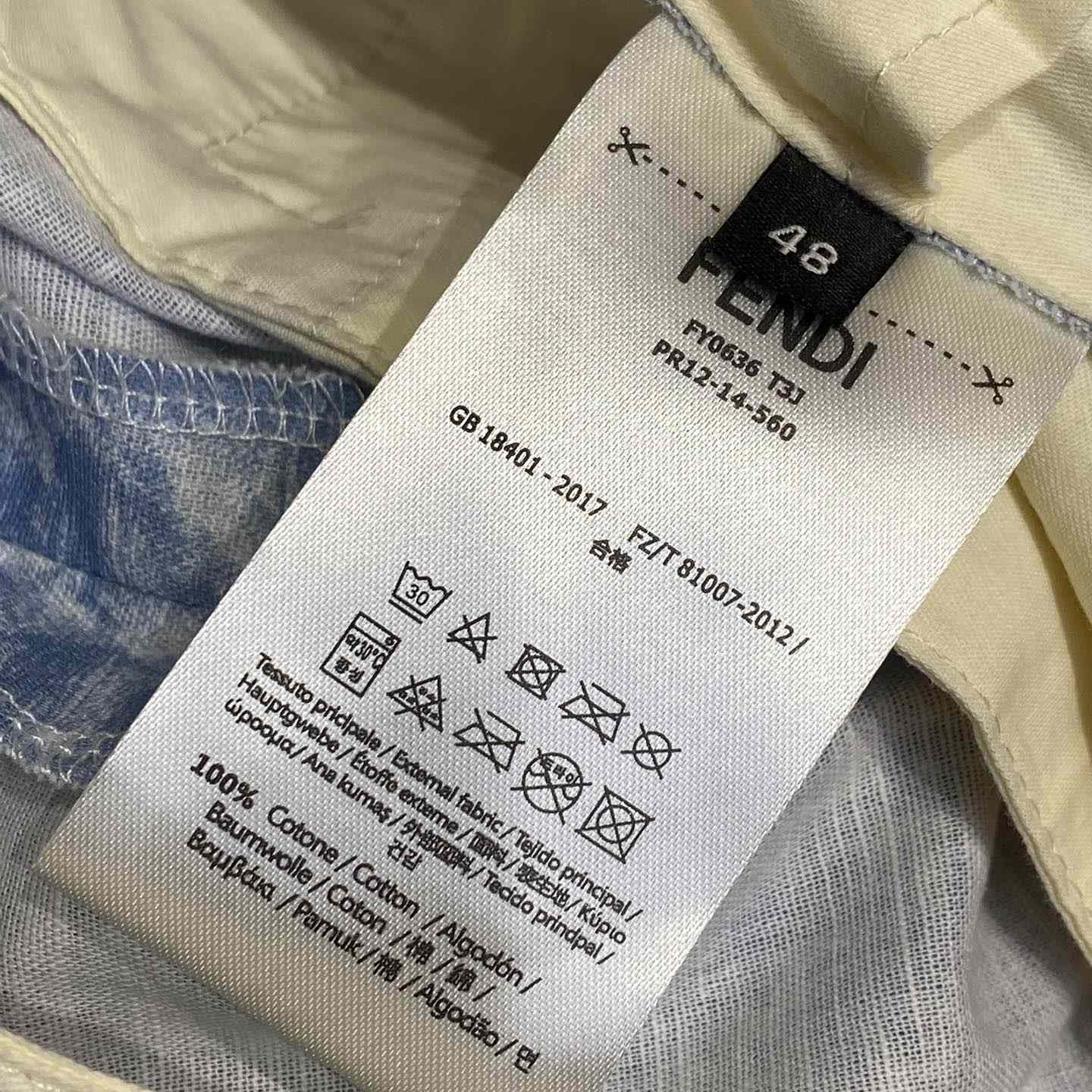 Fendi Blue FF Linen Shorts - 