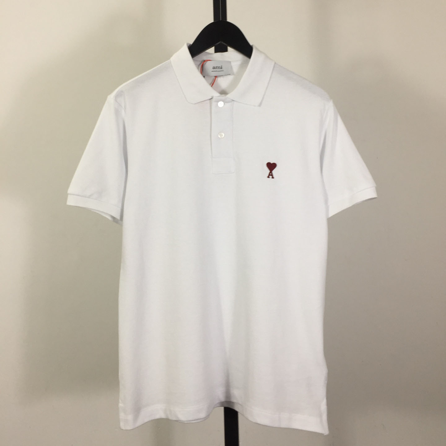 Ami Paris Ami De Coeur Embroidered Polo Shirt - DesignerGu