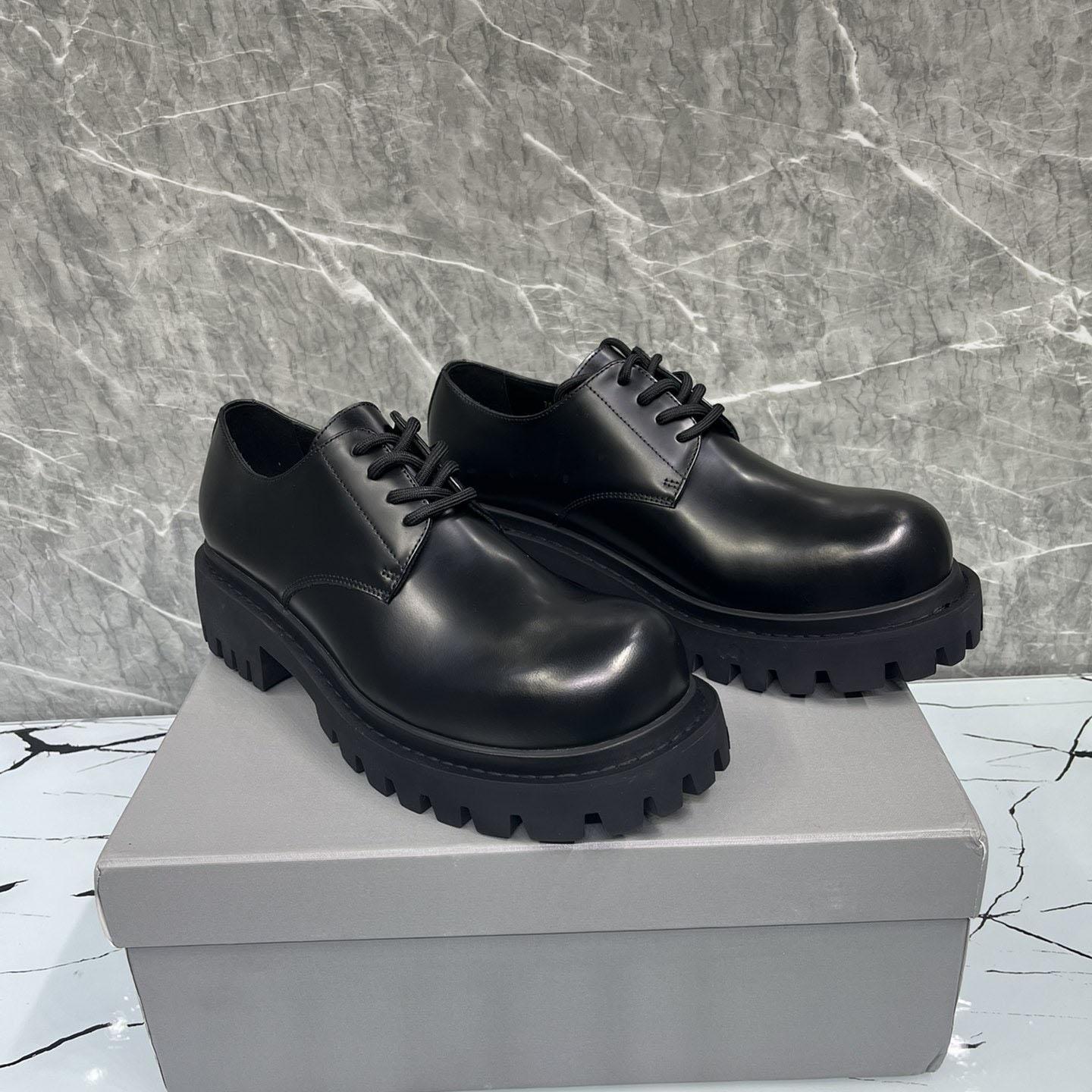 Balenciaga Hummer Derbie In Black Matte Calfskin - DesignerGu