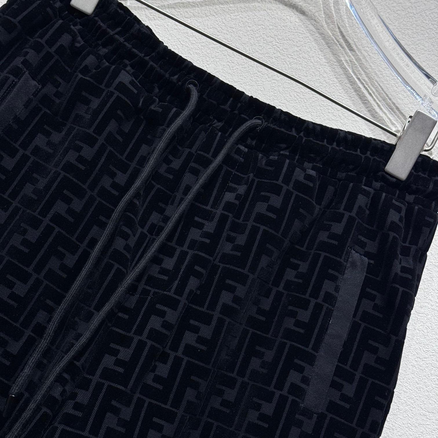 Fendi Black Piqué Pants - DesignerGu