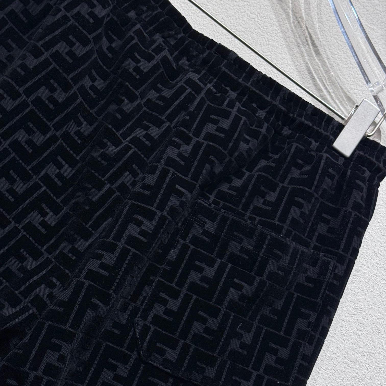 Fendi Black Piqué Pants - DesignerGu