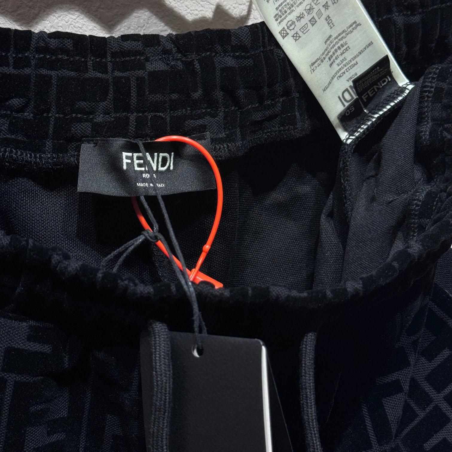 Fendi Black Piqué Pants - DesignerGu