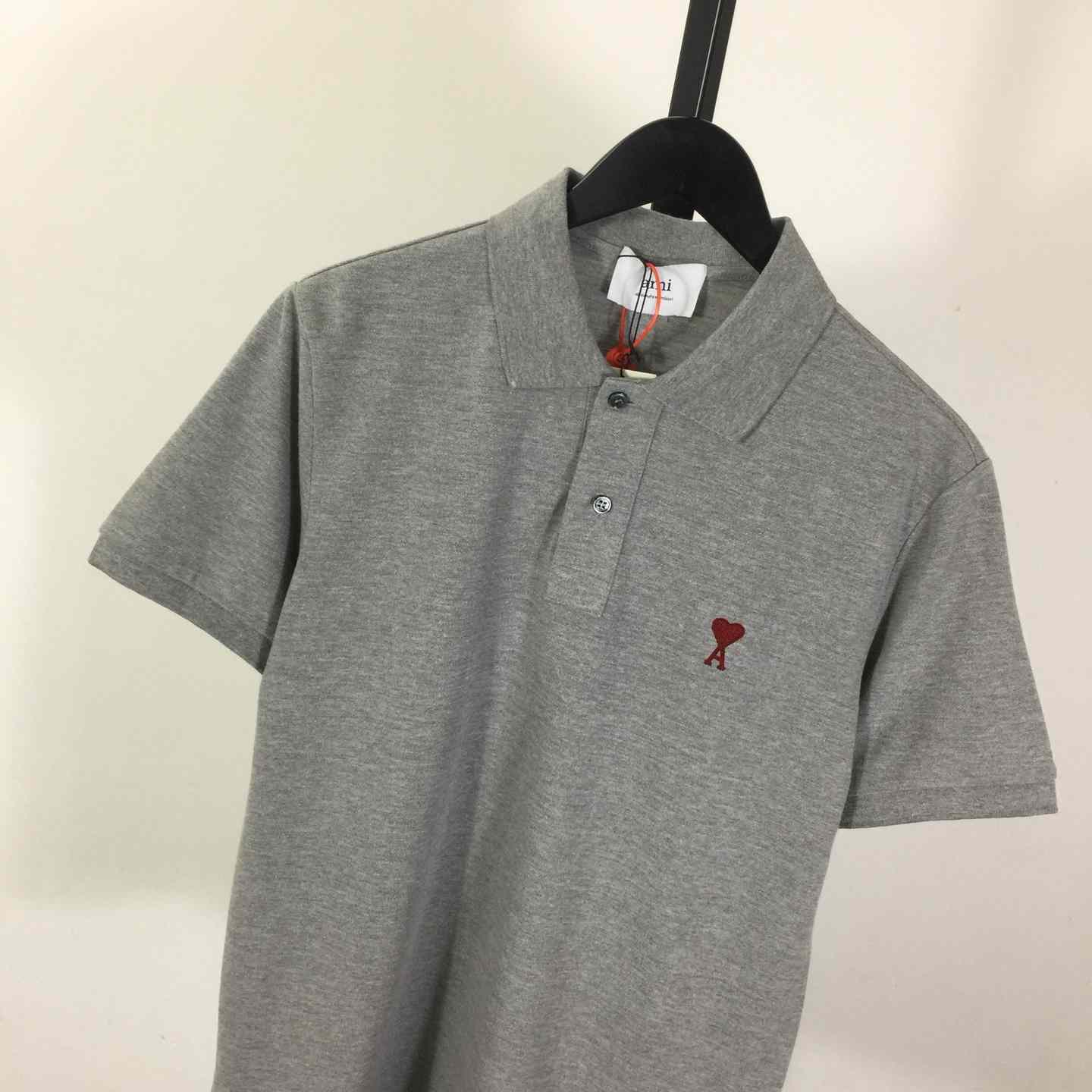 Ami Paris Ami De Coeur Embroidered Polo Shirt - DesignerGu